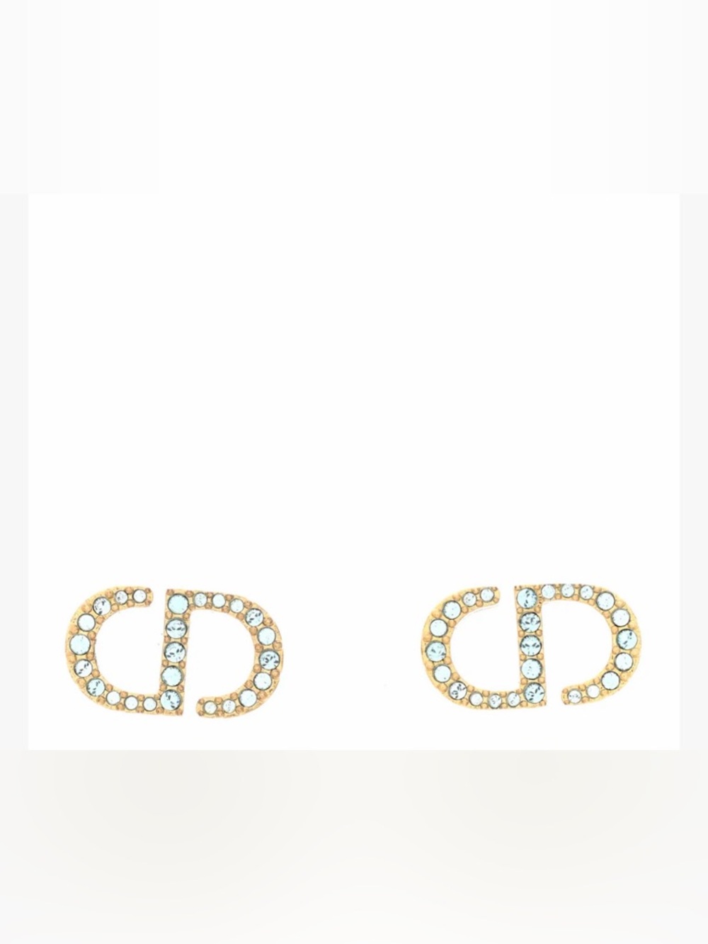 Christian Dior Crystal CD earrings in Blue and Gold